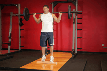 Barbell Calf Raise exercise demonstration targeting Calves