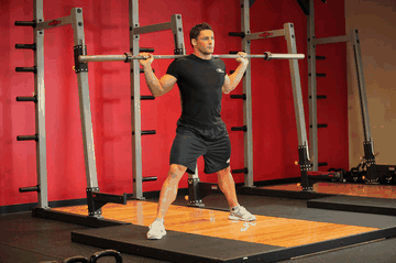 Barbell Side Split Squat exercise demonstration targeting Quadriceps
