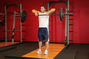 Barbell Upright Row exercise demonstration targeting Shoulders