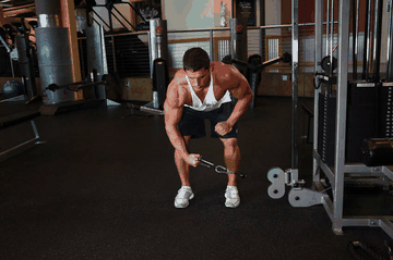 Bent Over Low-Pulley Side Lateral exercise demonstration targeting Shoulders