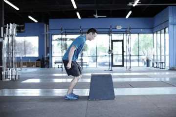 Box Jump exercise demonstration targeting Quadriceps