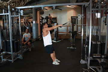 Cable Rope Rear-Delt Rows exercise demonstration targeting Shoulders