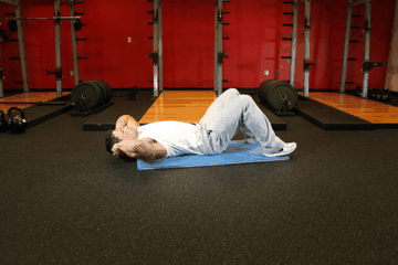 Crunch exercise demonstration targeting Abdominals