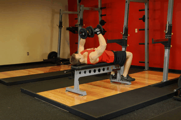 Dumbbell Fly exercise demonstration targeting Chest