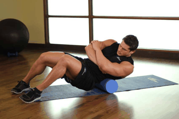 Foam Roll Lats exercise demonstration targeting Lats