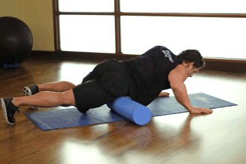 Foam Roll Quadriceps exercise demonstration targeting Quadriceps