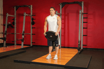 Front Plate Raise exercise demonstration targeting Shoulders