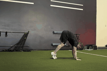 Inchworm exercise demonstration targeting Hamstrings