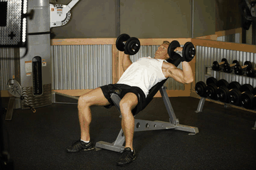 Incline Dumbbell Press exercise demonstration targeting Chest