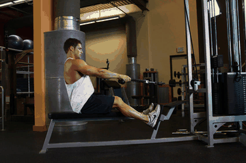 Low Pulley Row To Neck exercise demonstration targeting Shoulders