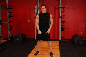 One-Arm Kettlebell Clean exercise demonstration targeting Hamstrings