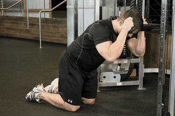 Rope Crunch exercise demonstration targeting Abdominals