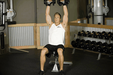 Seated Dumbbell Press exercise demonstration targeting Shoulders