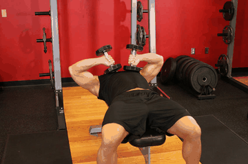 Tate Press exercise demonstration targeting Triceps